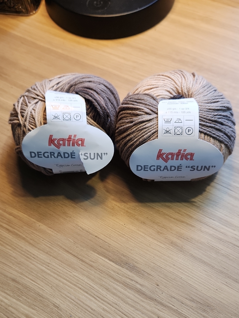 Katia Degradé "Sun" Cotton Yarn - Taupe Gradient (2 Balls)